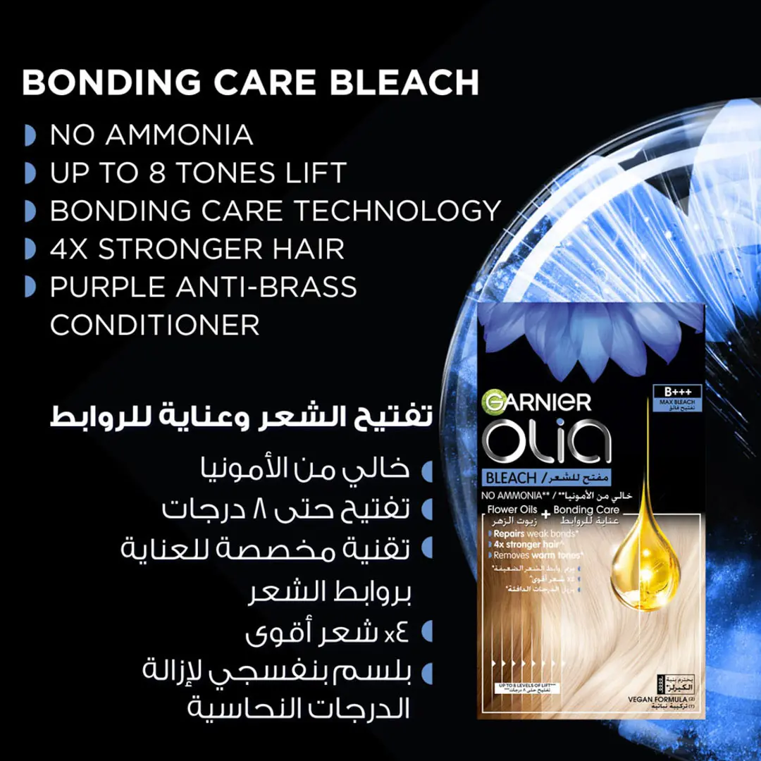 Garnier Olia Bleach B++ Max No Ammonia All in One Bleach Kit & Bonding Care 75 gm - view 5