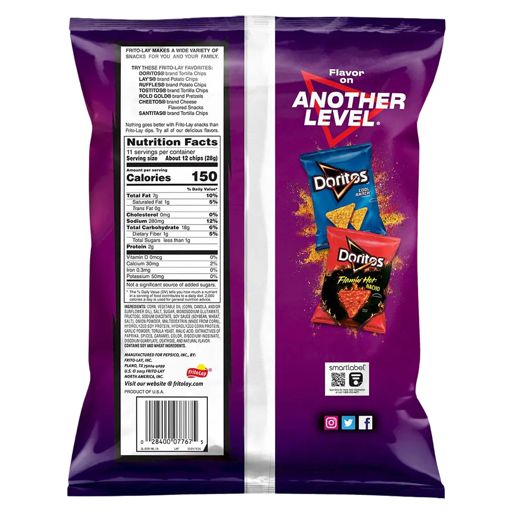 Doritos Tortilla Chips Sweet Pepper Flavor 311.8 gm - view 2