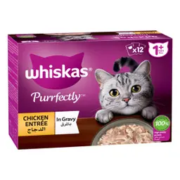 Whiskas Purrfectly Chicken Chicken Entree Wet Cat Food 85 gm Pouches Pack of 12 