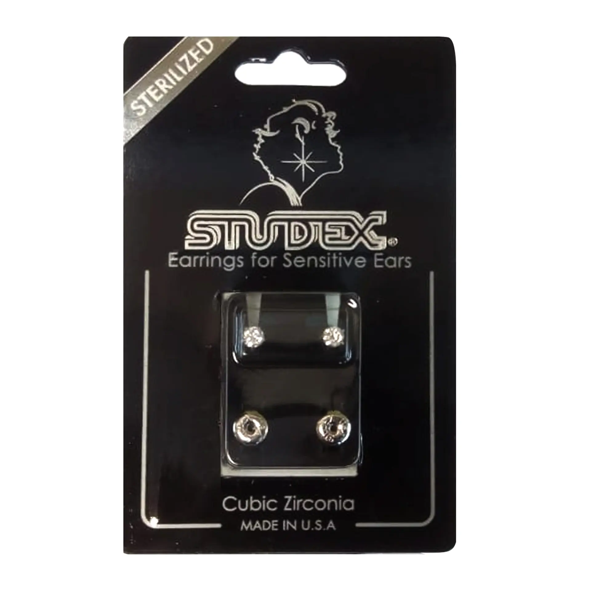 Studex Regular Cubic Zirconia Stainless Steel- Earrings For Sensitive Ears - view 4