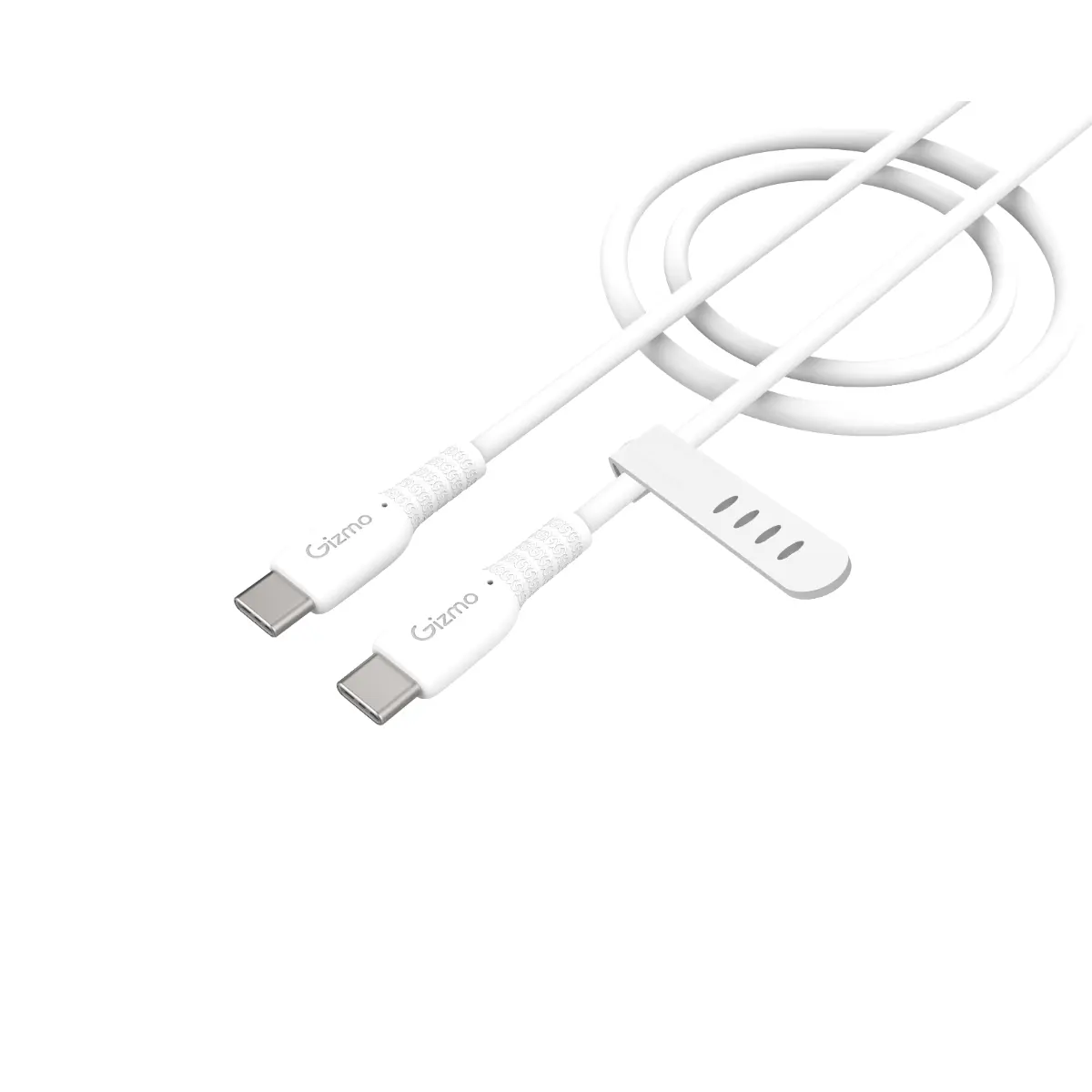 Gizmo 60W White Pure Silicone USB-C to USB-C Charging Cable 1m - view 4