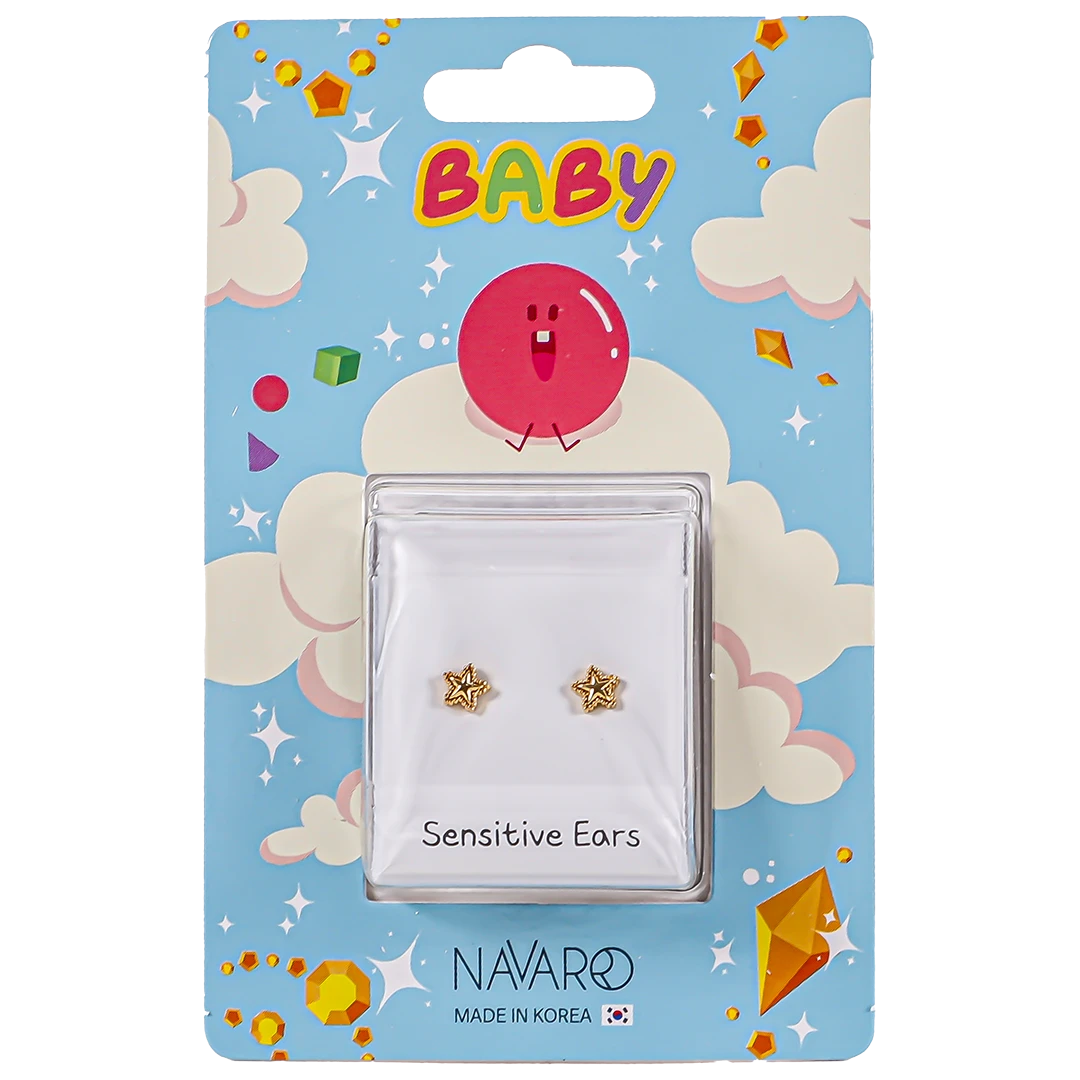 Navaro Medical Earrings Designed For Babies Gold G108