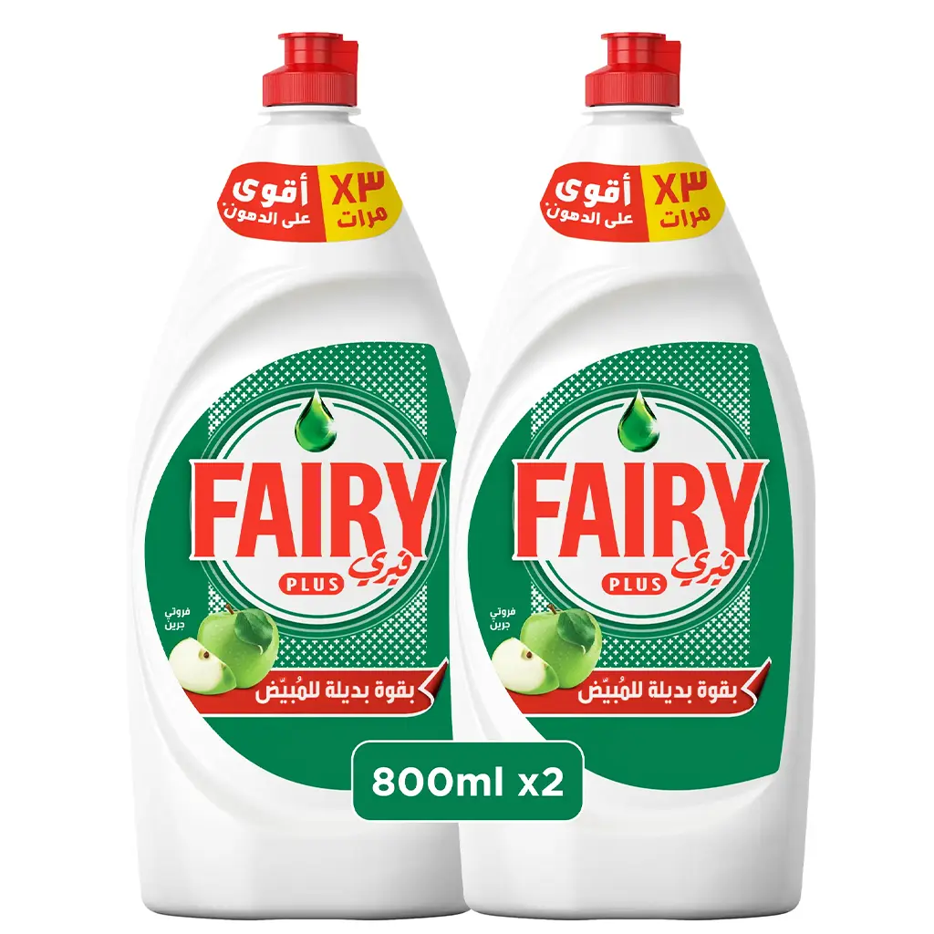 Fairy Plus Dishwashing Liquid Fruity Green Pack 2 Pcs 800 ml - view 1