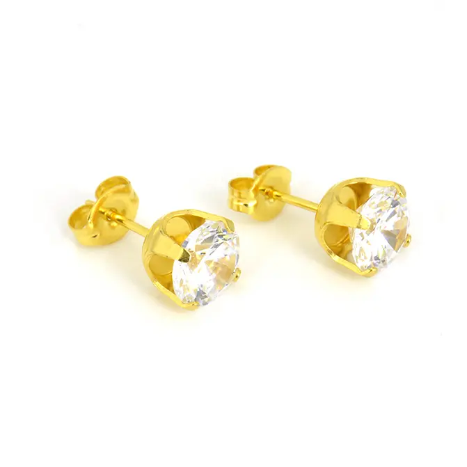 Studex Gold Plated Tif 7mm C/z- Earrings For Sensitive Ears - view 2