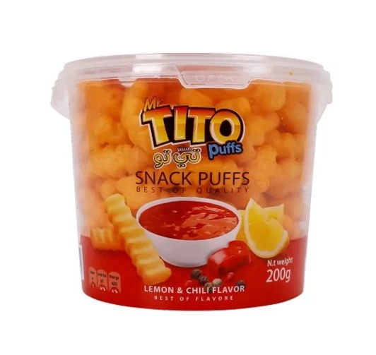 Mr.Tito Snack Puffs Lemon & Chili 200 Gm