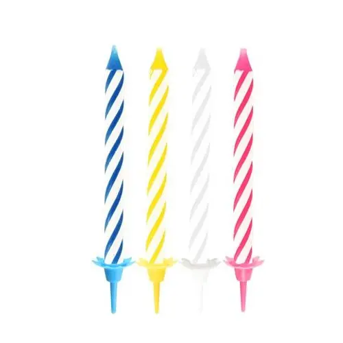 Papstar Birthday Candles With Holder Assorted 6Cm 24 Pieces - view 1