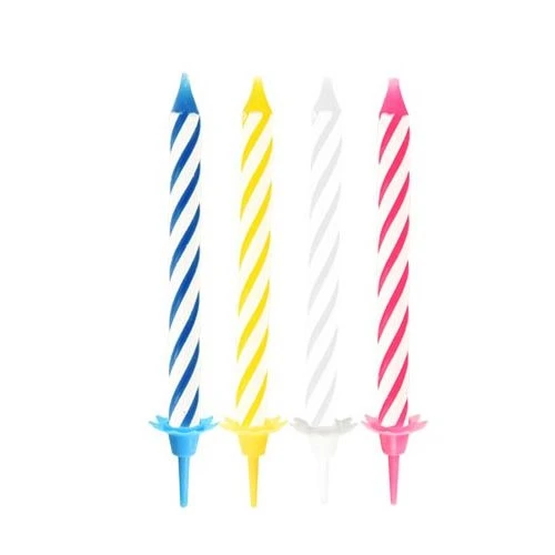 Papstar Birthday Candles With Holder Assorted 6Cm 24 Pieces