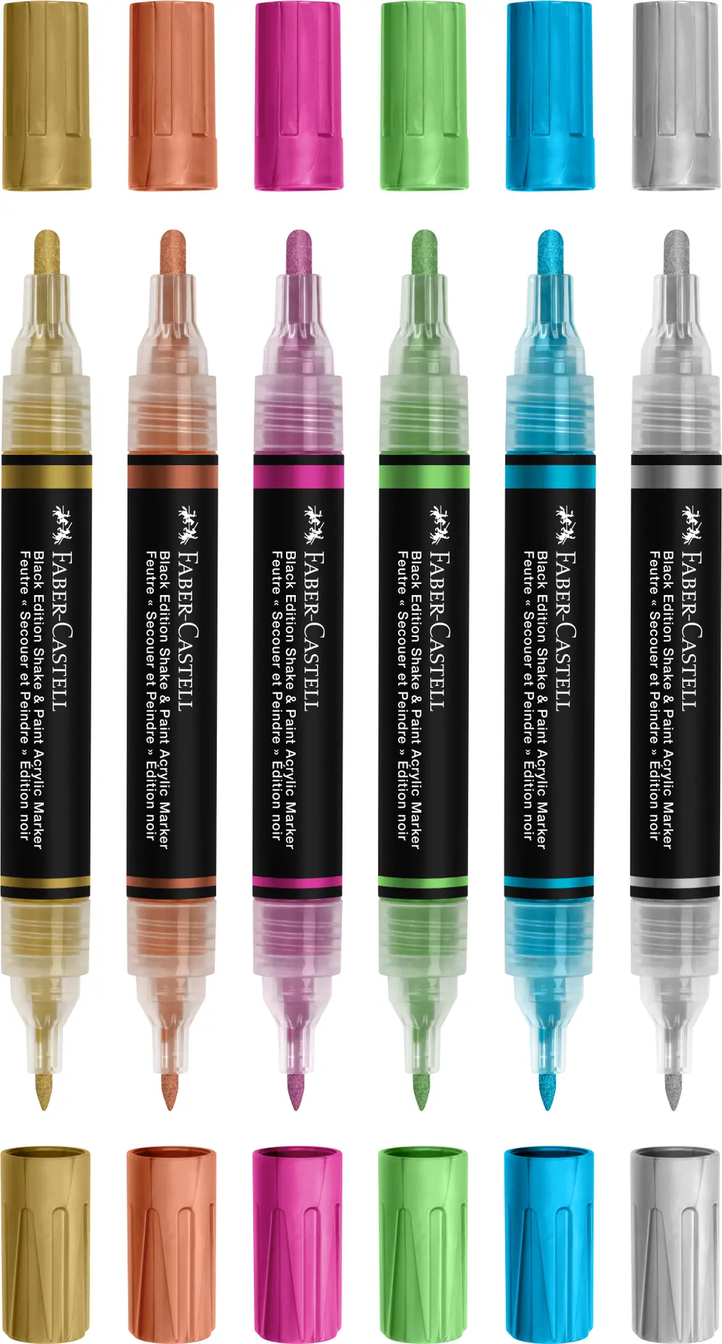 Faber Castell Shake&Paint Acrylic Markers Set Of 6 Metallic - view 3
