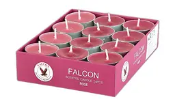 Falcon Tealight Scented Candle Rose 24 Pieces