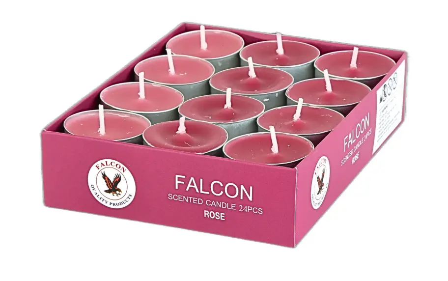Falcon Tealight Scented Candle Rose 24 Pieces - view 1