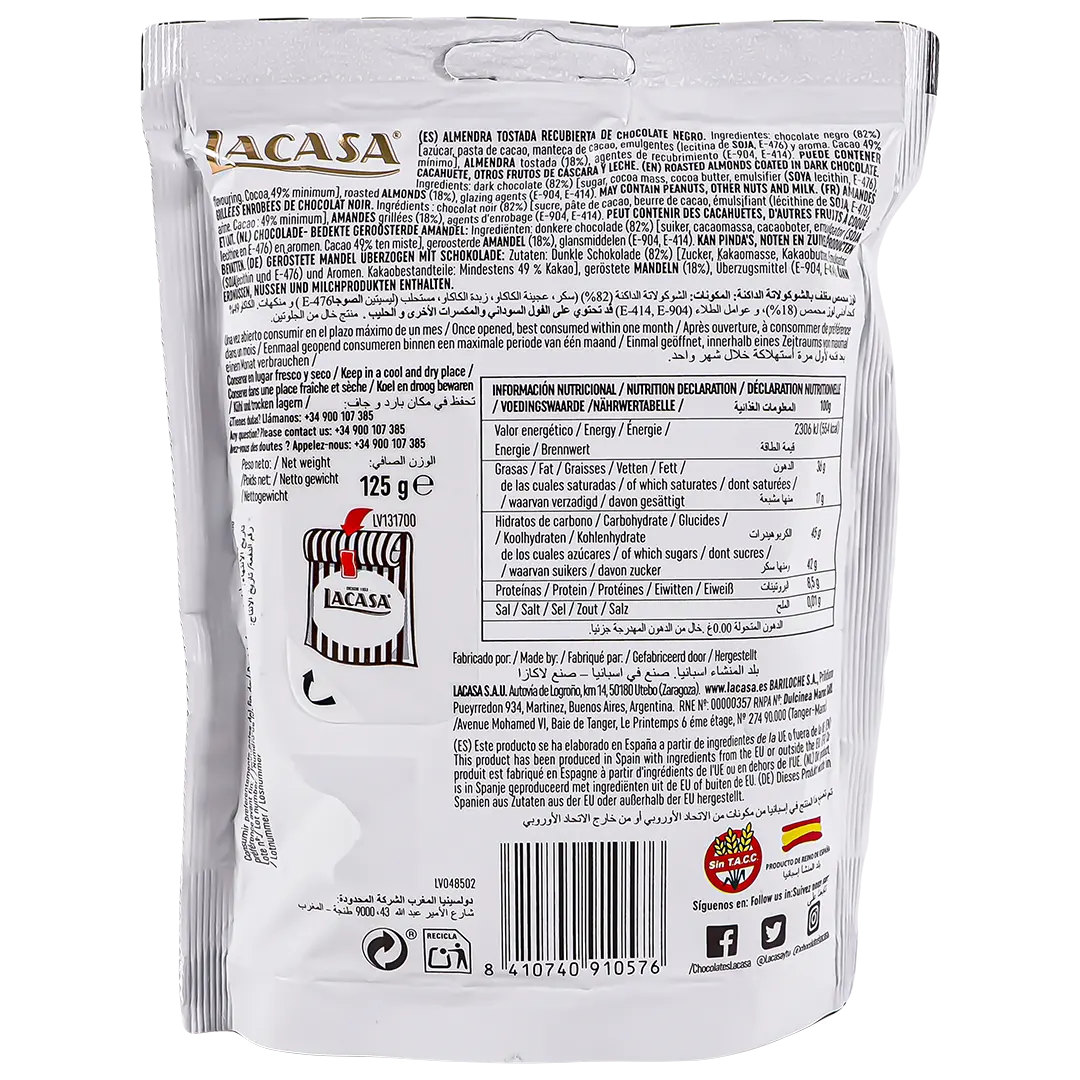 Lacasa Almond Coated with Dark Chocolate 125 gm - view 2
