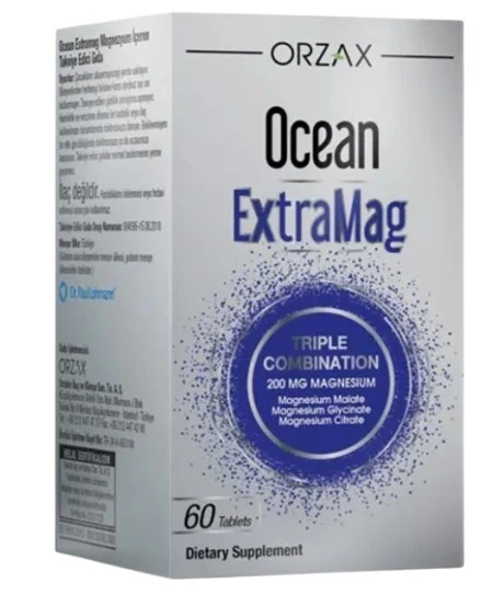 Orzax Ocean Extramag Triple Combination Magnesium 200mg 60 Tablets