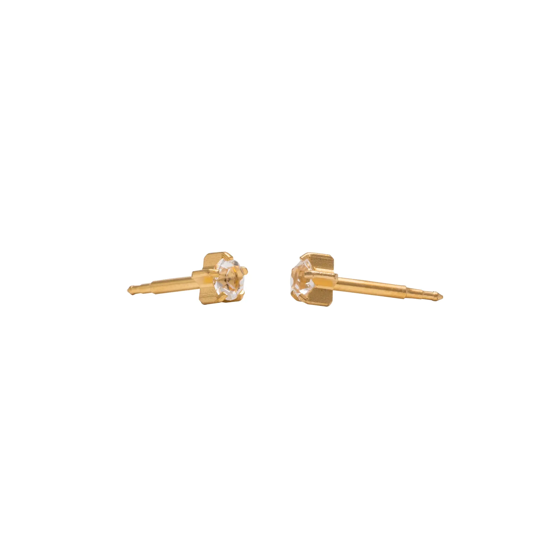 Studex Gold Plated Tiffany Apr Crystal Card /Pr- Earrings For Sensitive Ears - view 4