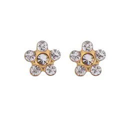 Studex Gold Plated Daisy Apr Crystal Tt- Earrings For Sensitive Ears