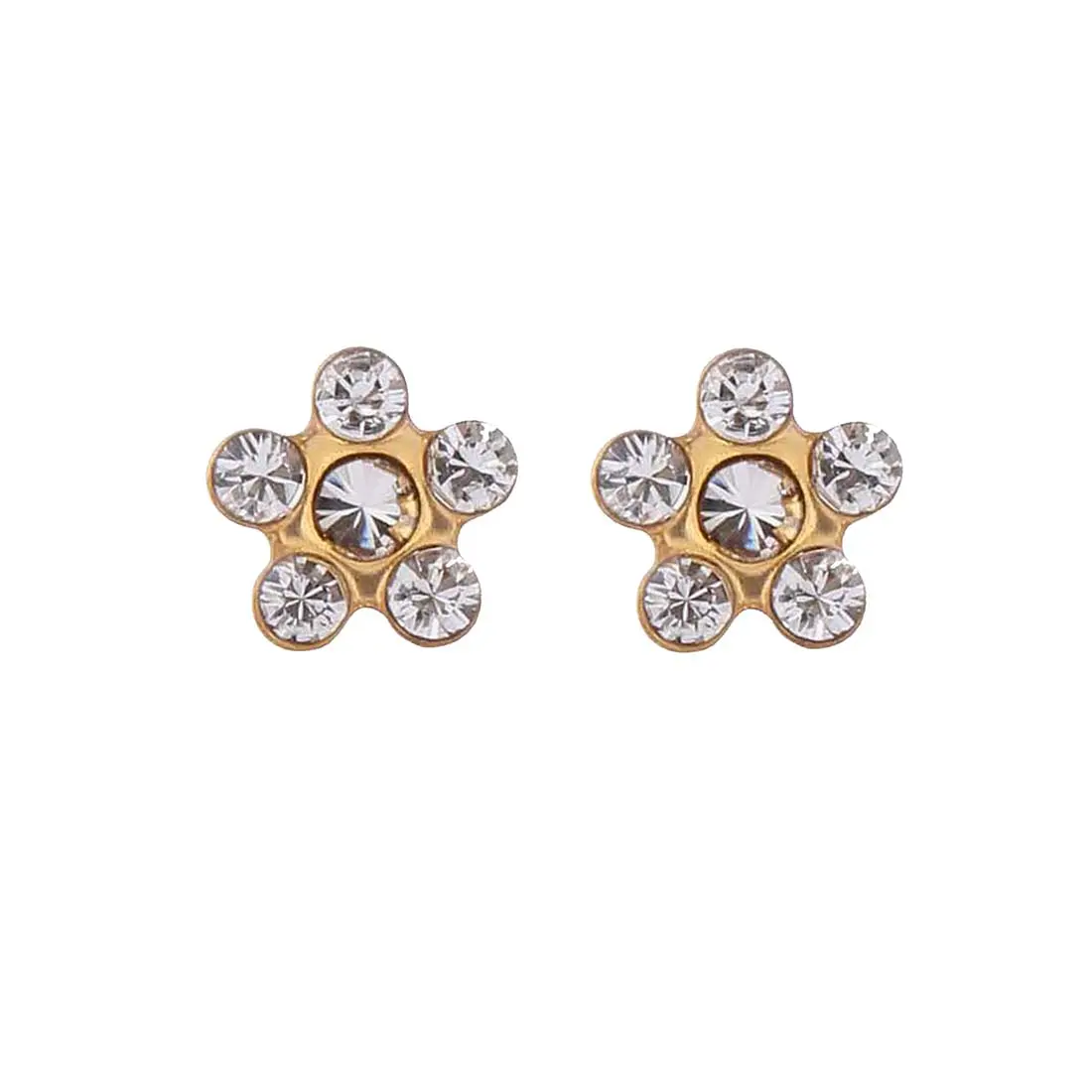 Studex Gold Plated Daisy Apr Crystal Tt- Earrings For Sensitive Ears - view 1