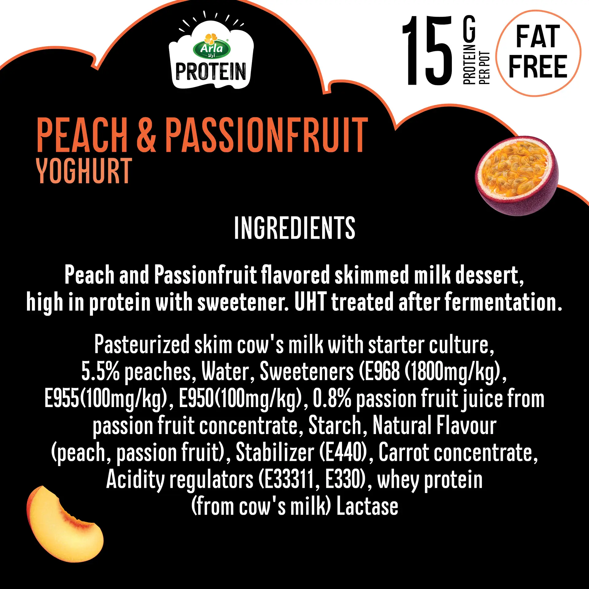Arla Protein Yogurt with Peach & Passion Fruit Flavor 150 gm - view 2