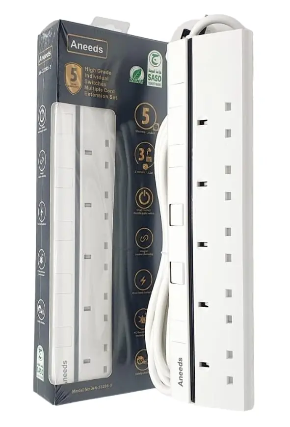 Aneeds Extension 5 Socket 3 m - view 5