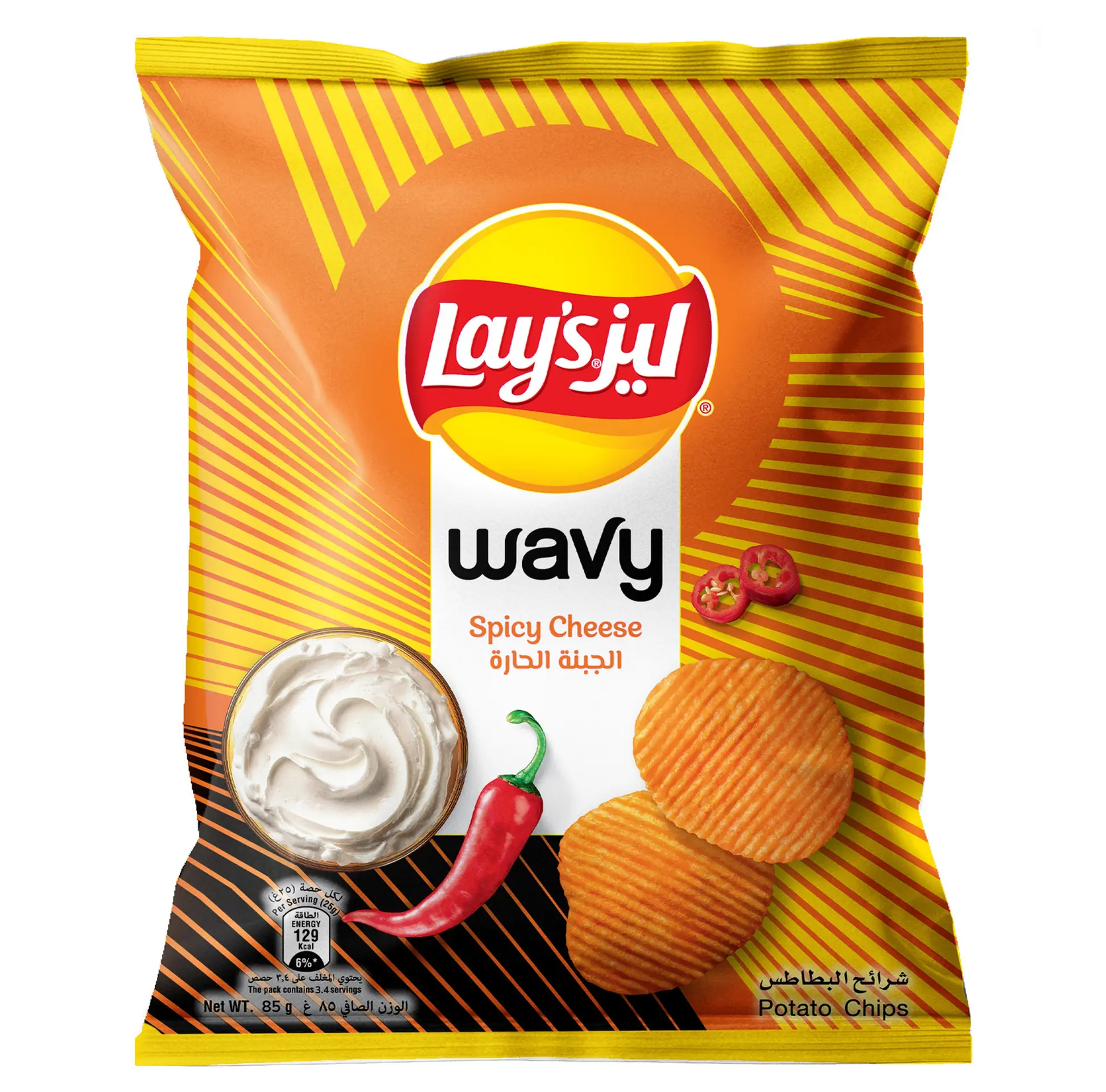 Lays Wavy Spicy Cheese 85 gm - view 1
