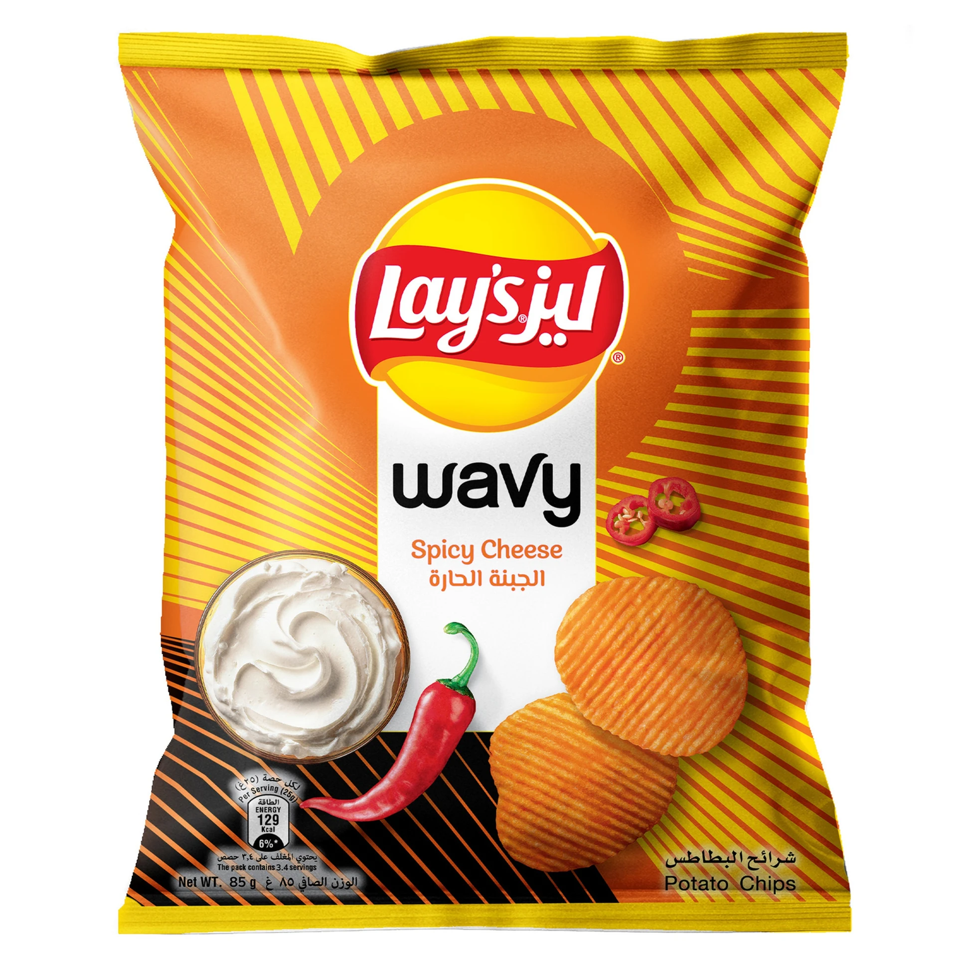Lays Wavy Spicy Cheese 85 gm