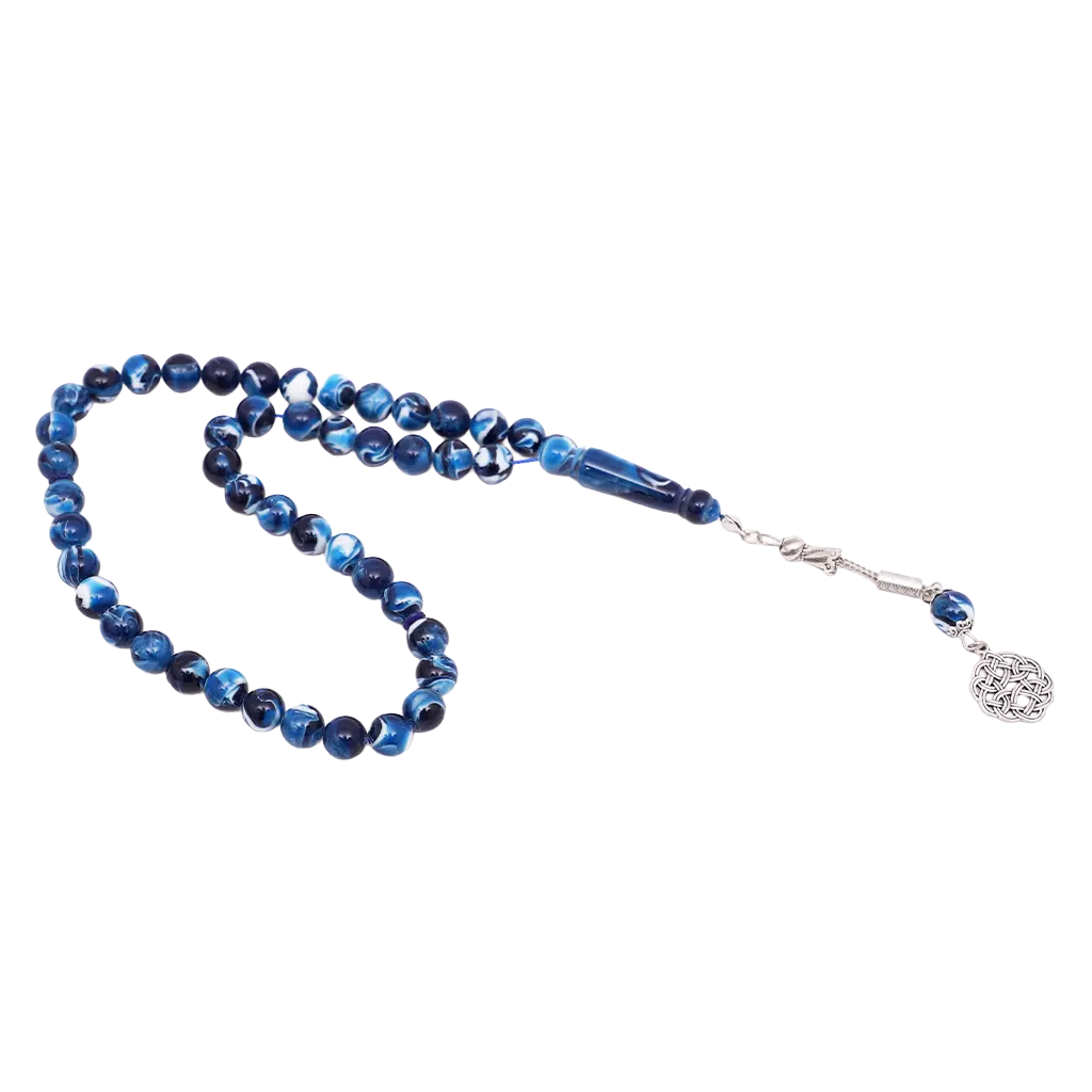 Bakelite Wavy Blue Rosary - view 1