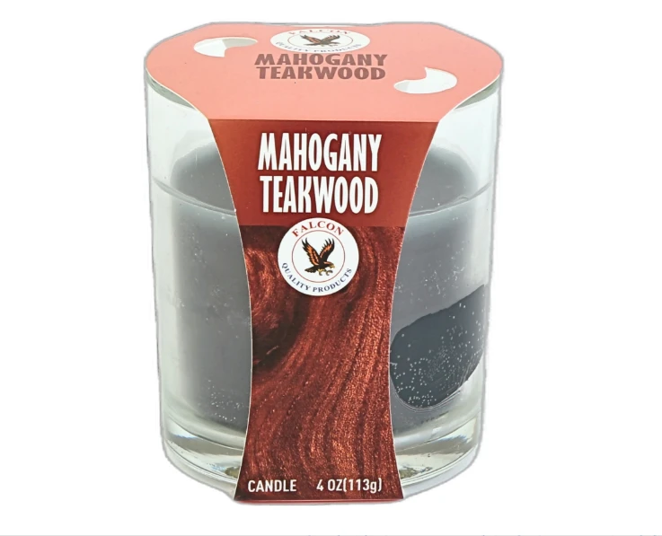 Falcon Glass Candle Mahogany Teakwood 4 Oz
