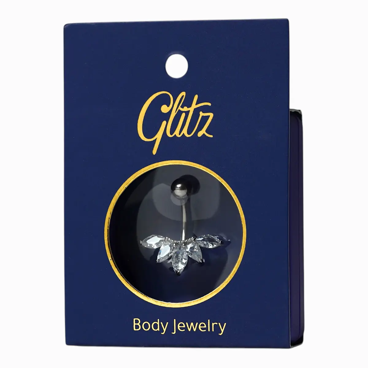 Glitz Body Ring Silver with Crystal flower - view 1