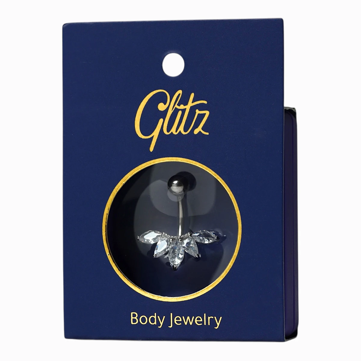 Glitz Body Ring Silver with Crystal flower