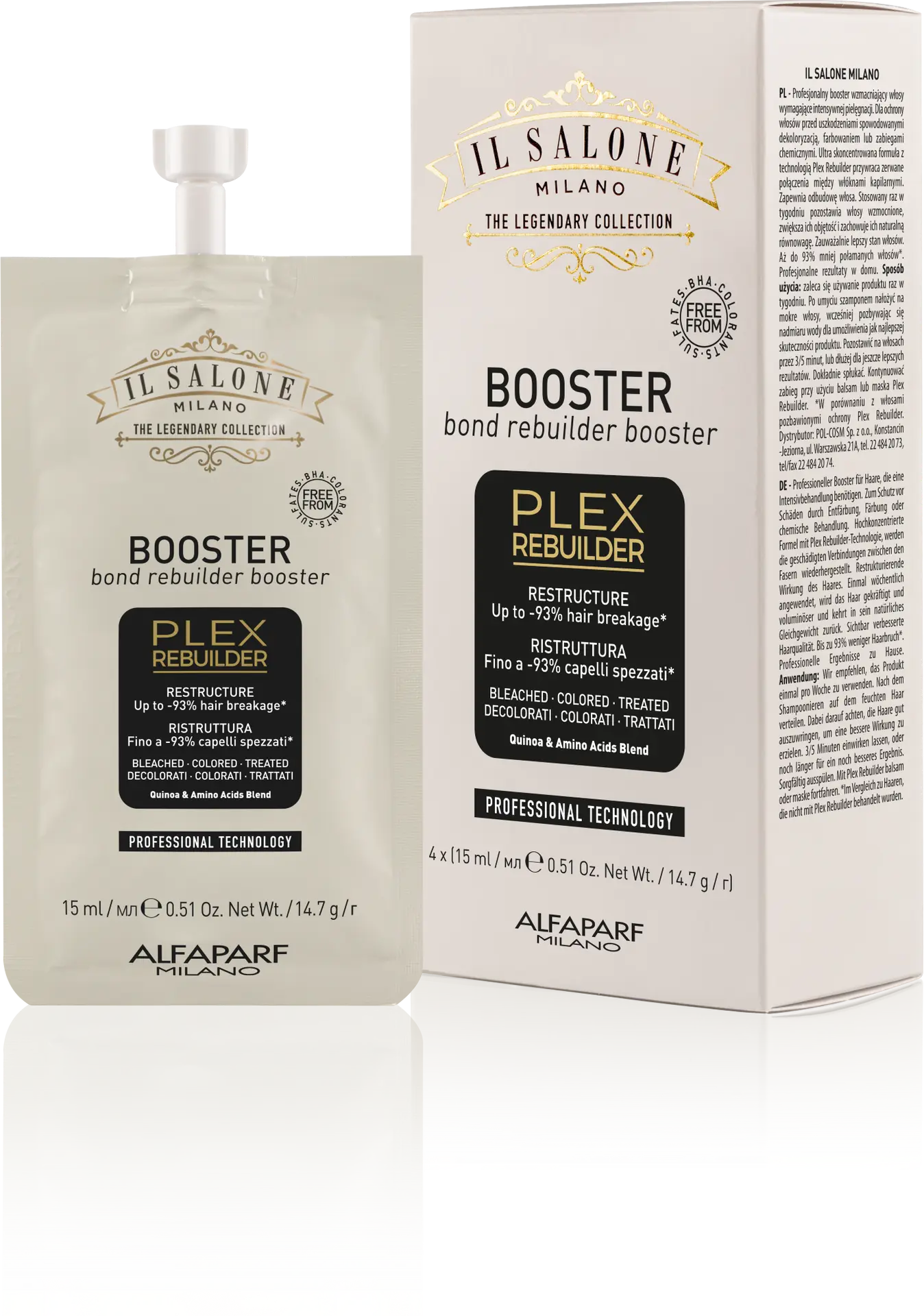 IL Salone Plex Bond Rebuilder Booster Restructuring Serum For Very Damaged Hair 4 pcs 15 ml - view 5