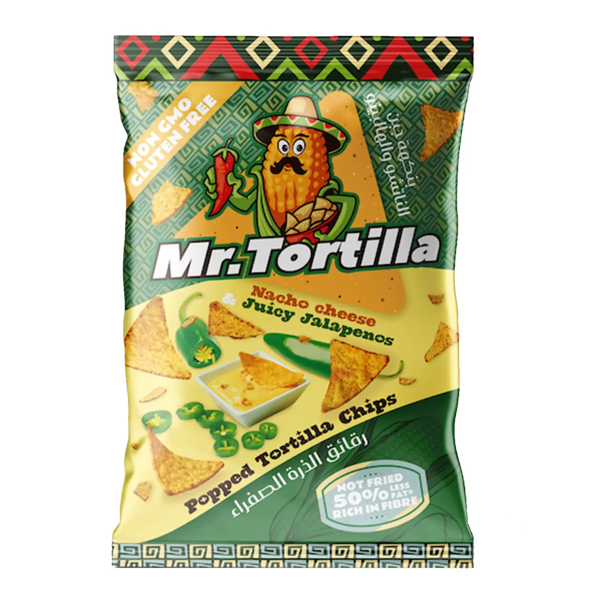 Mr Tortilla Popped Tortilla Chips Nacho Cheese & Juice Jalapenos Gluten Free 60 gm - view 1