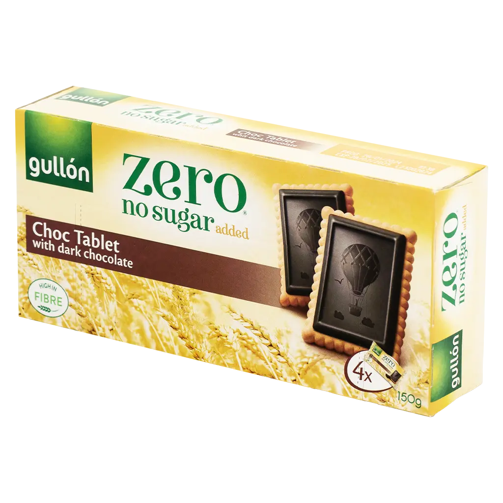 Gullon Zero Chocolate Tablet Biscuits With Dark Chocolate Sugar Free 150G - view 1