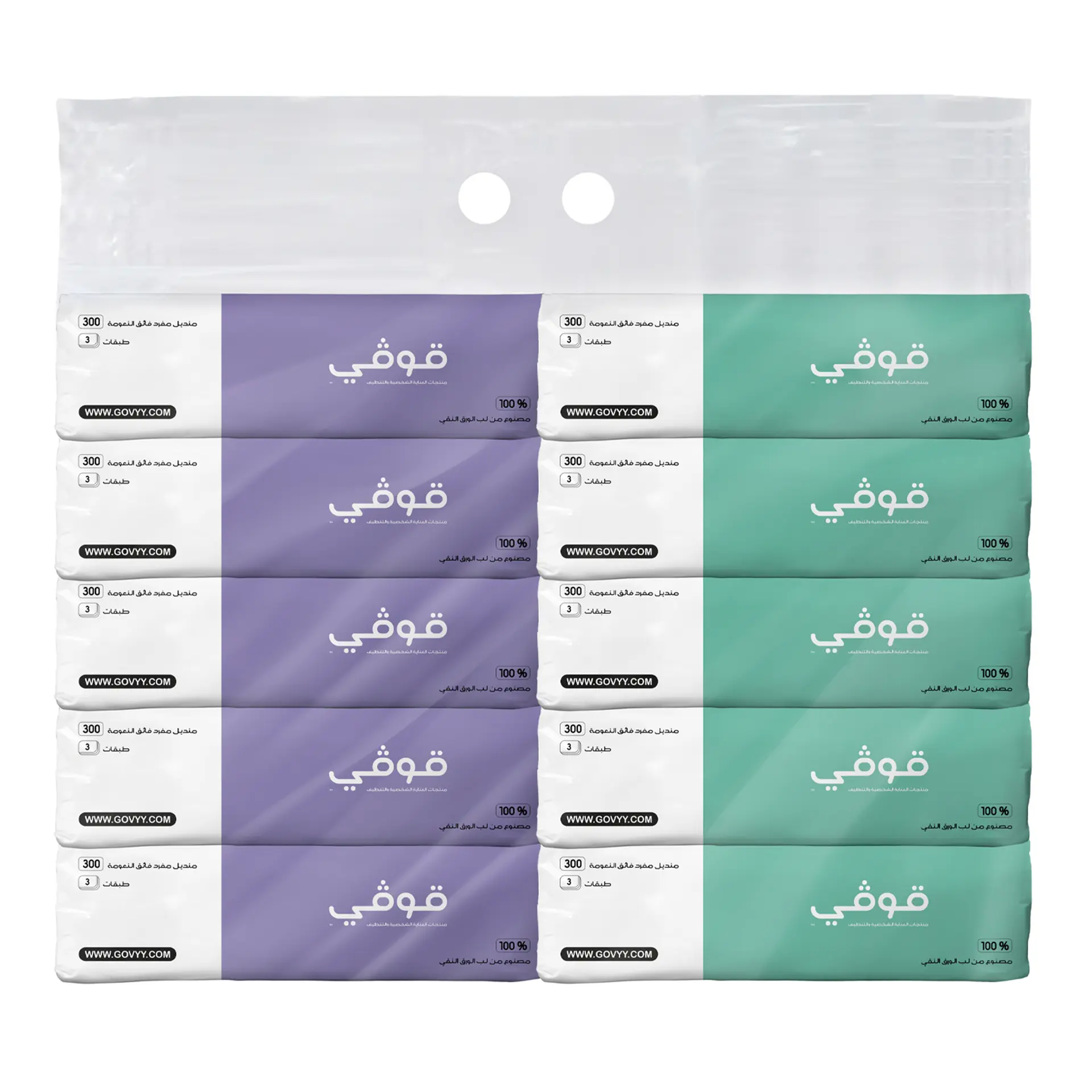 Govyy Facial Tissues 3 ply 10 pcs 100 pulls - view 1