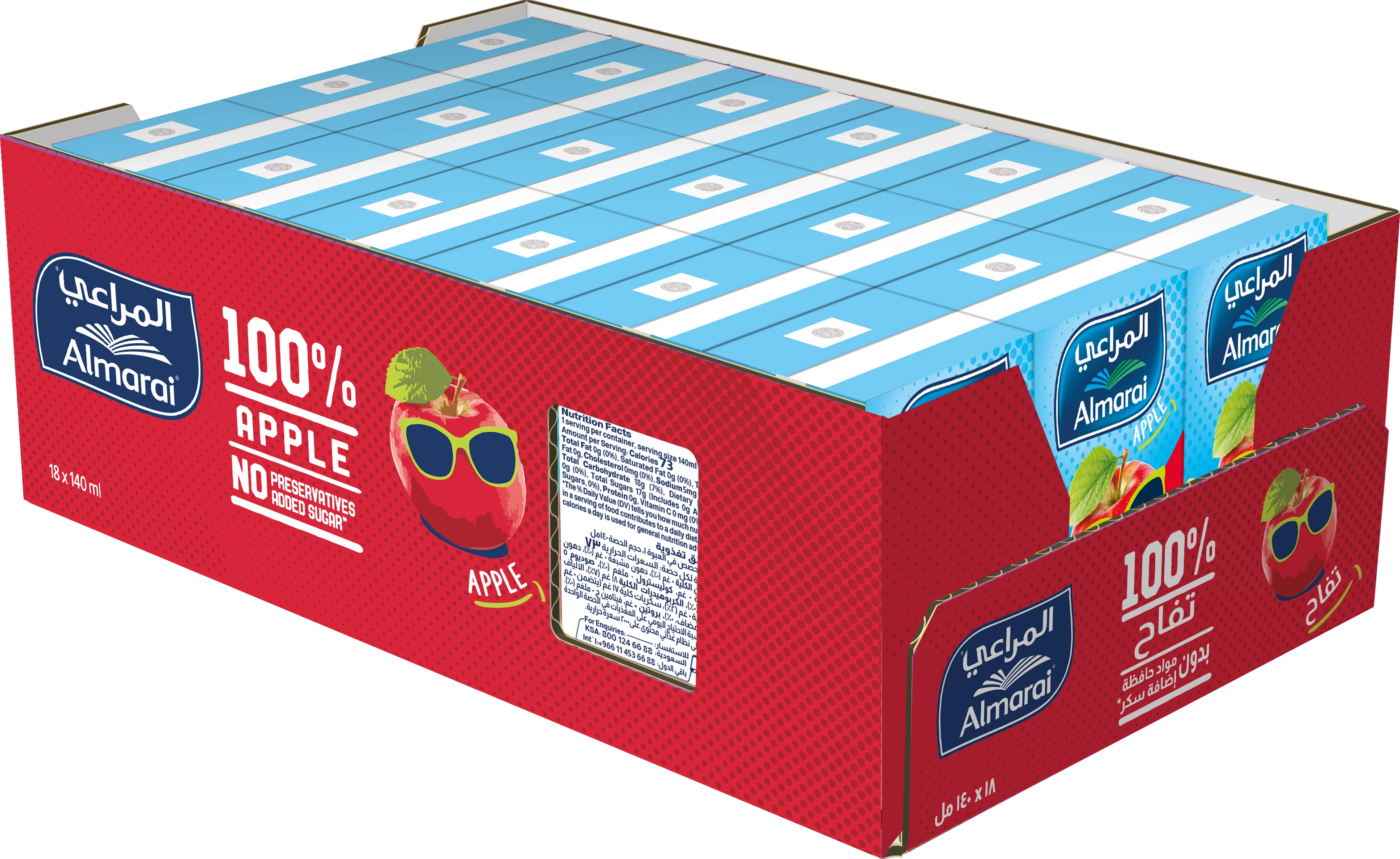 Al Marai Nectar Apple Carton 18 Pcs 140 ml