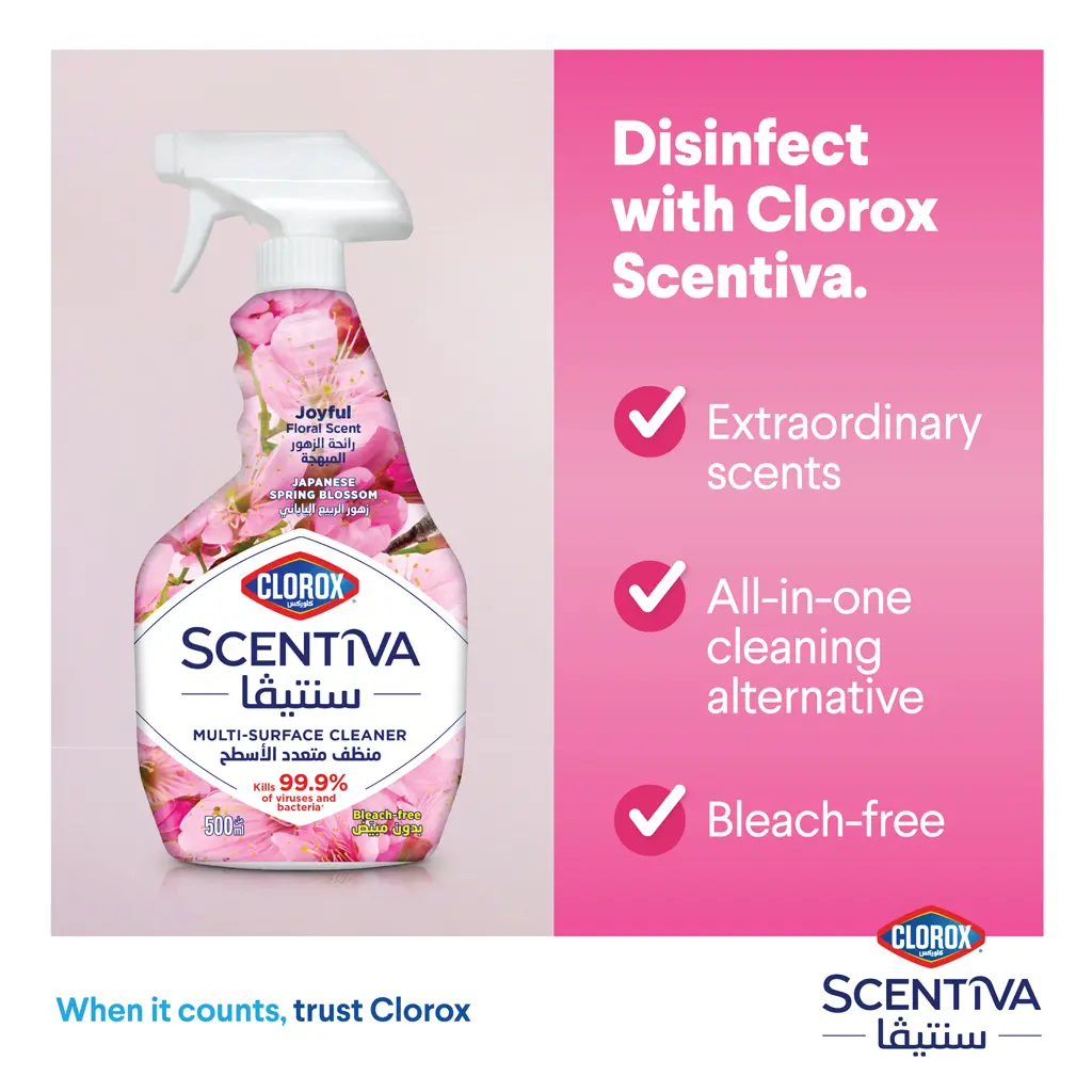 Clorox Scentiva Multi Surface Cleaner Japanese Spring Blossom Spray 500ML - view 2