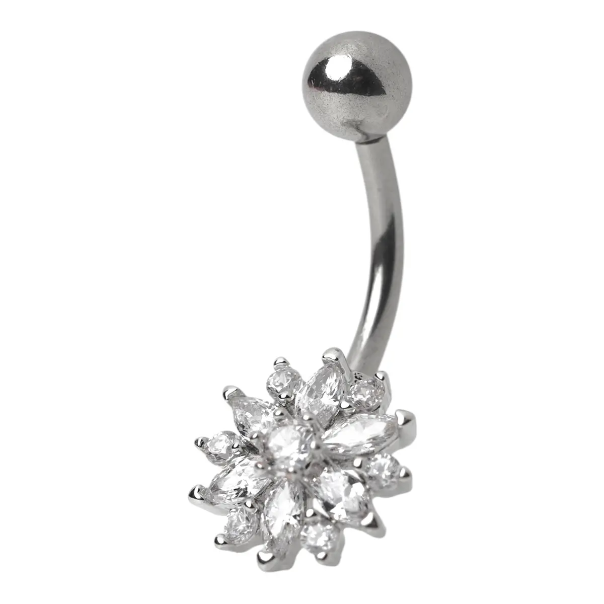 Glitz Body Ring Silver with Crystal star  - view 2