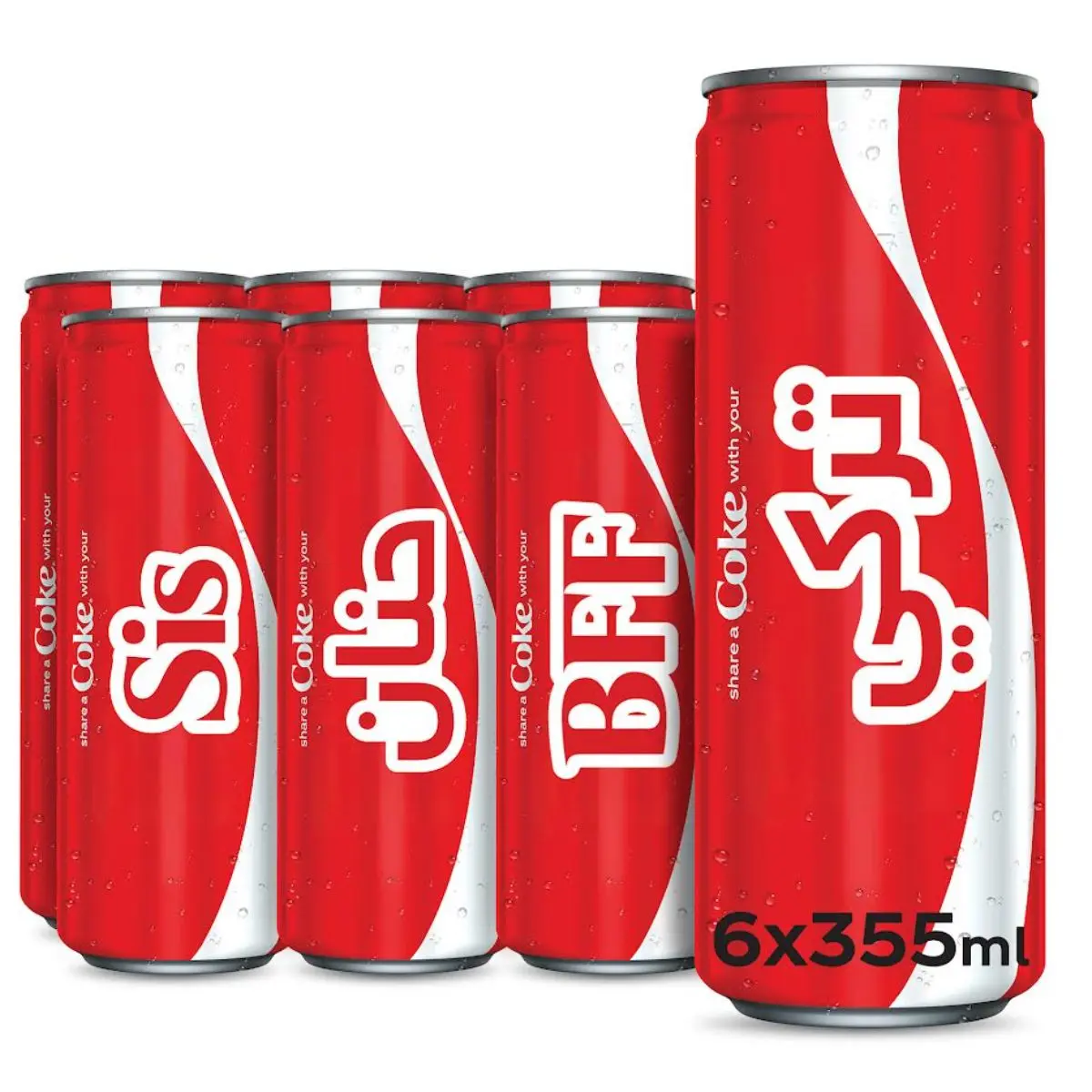 Coca-Cola Original Taste Pack of 6x355ml Can Crisp Coke Soft Drinks - view 6