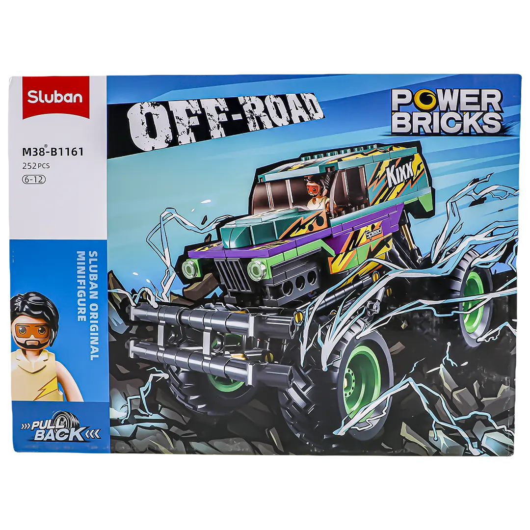 Sluban Green Purple Off-Road Car Pulling 252 pcs - view 3