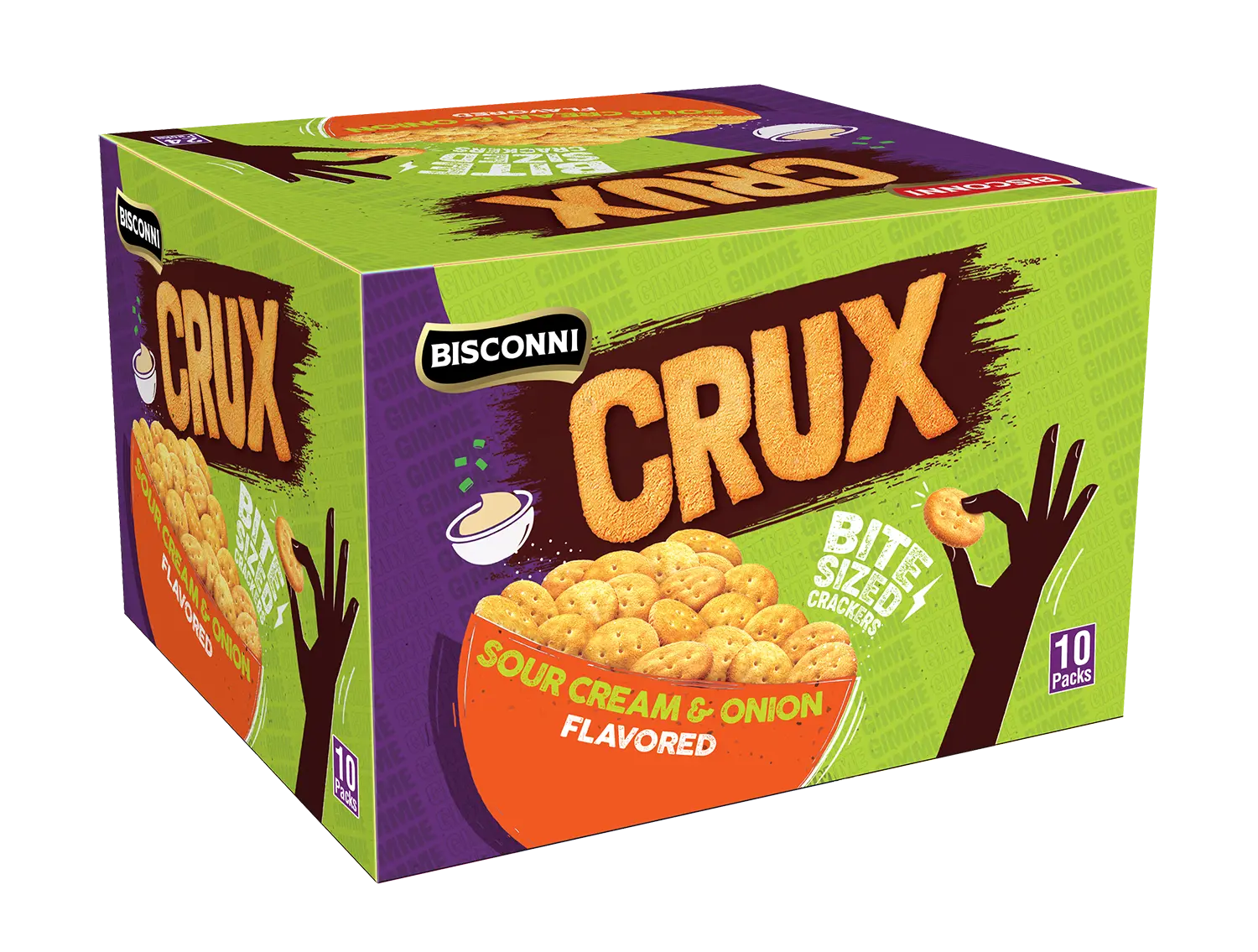 Bisconni Crux Sour Cream And Onion Flavored Crackers 10 pcs 30 gm - view 1