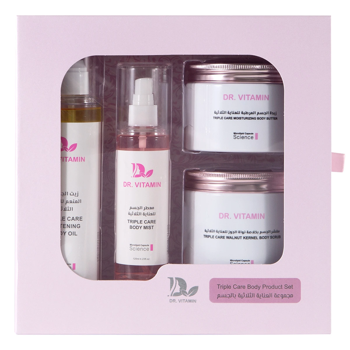 Dr Vitamin Triple Care Body Product Set Pink 4 Pcs