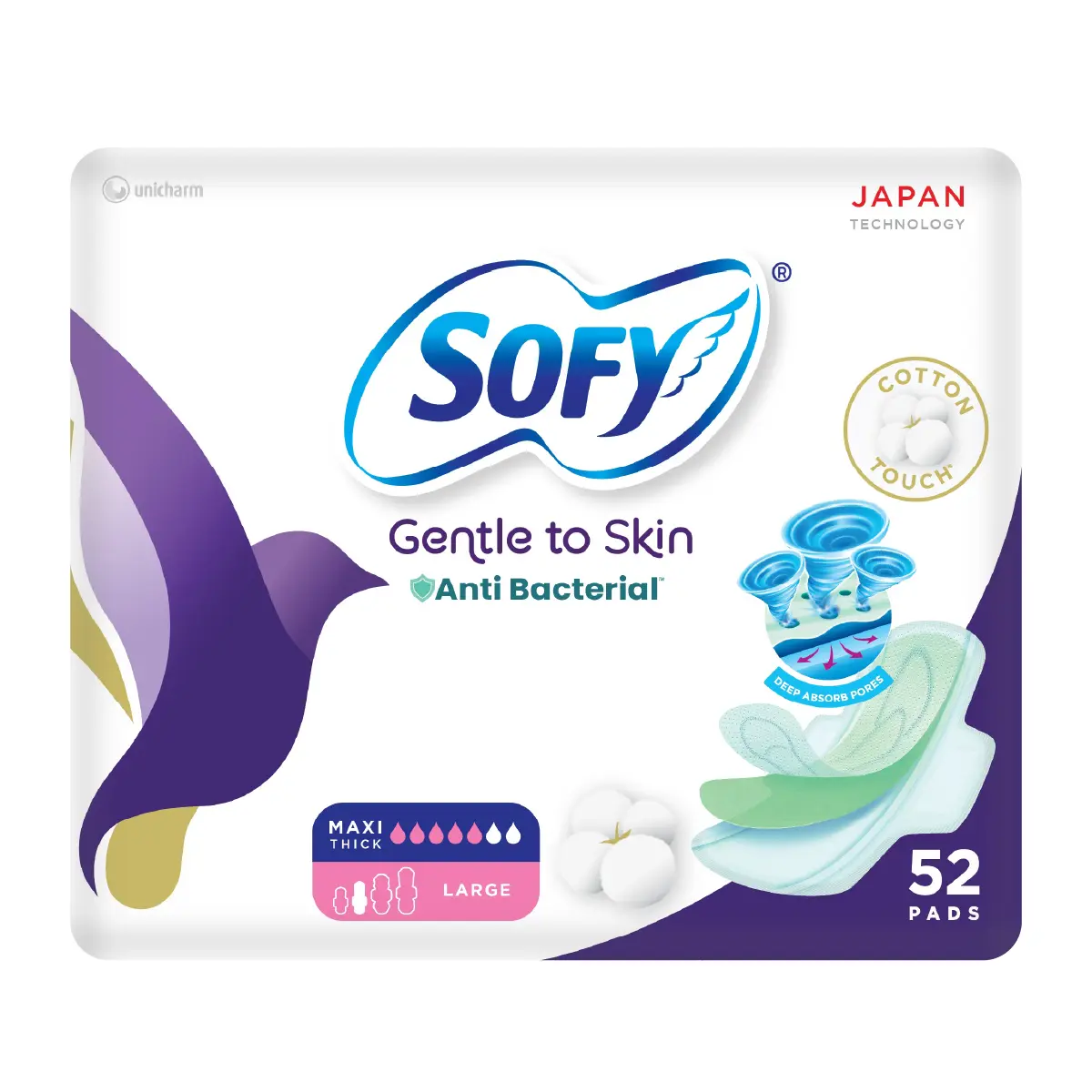 Sofy Slim Anti Bacteria Large  29Cm X 52 Pieces  - view 1