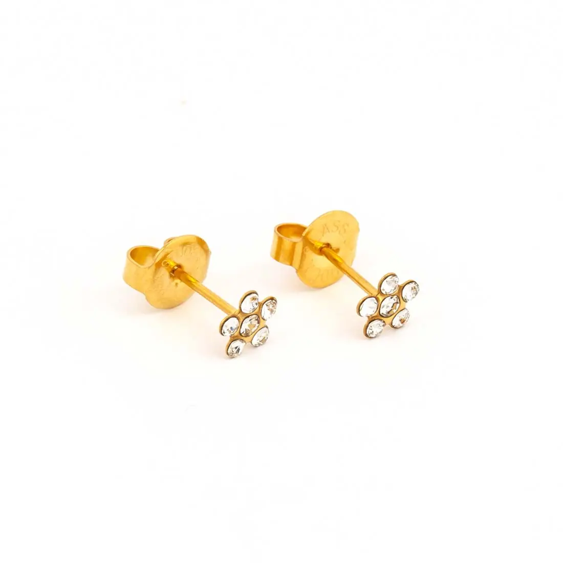 Studex Gold Plated Daisy Apr Crystal Tt- Earrings For Sensitive Ears - view 2