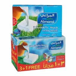 المراعي جبنة كريمية أجزاء 3 حبة مع 1 مجاناً 108 جم
