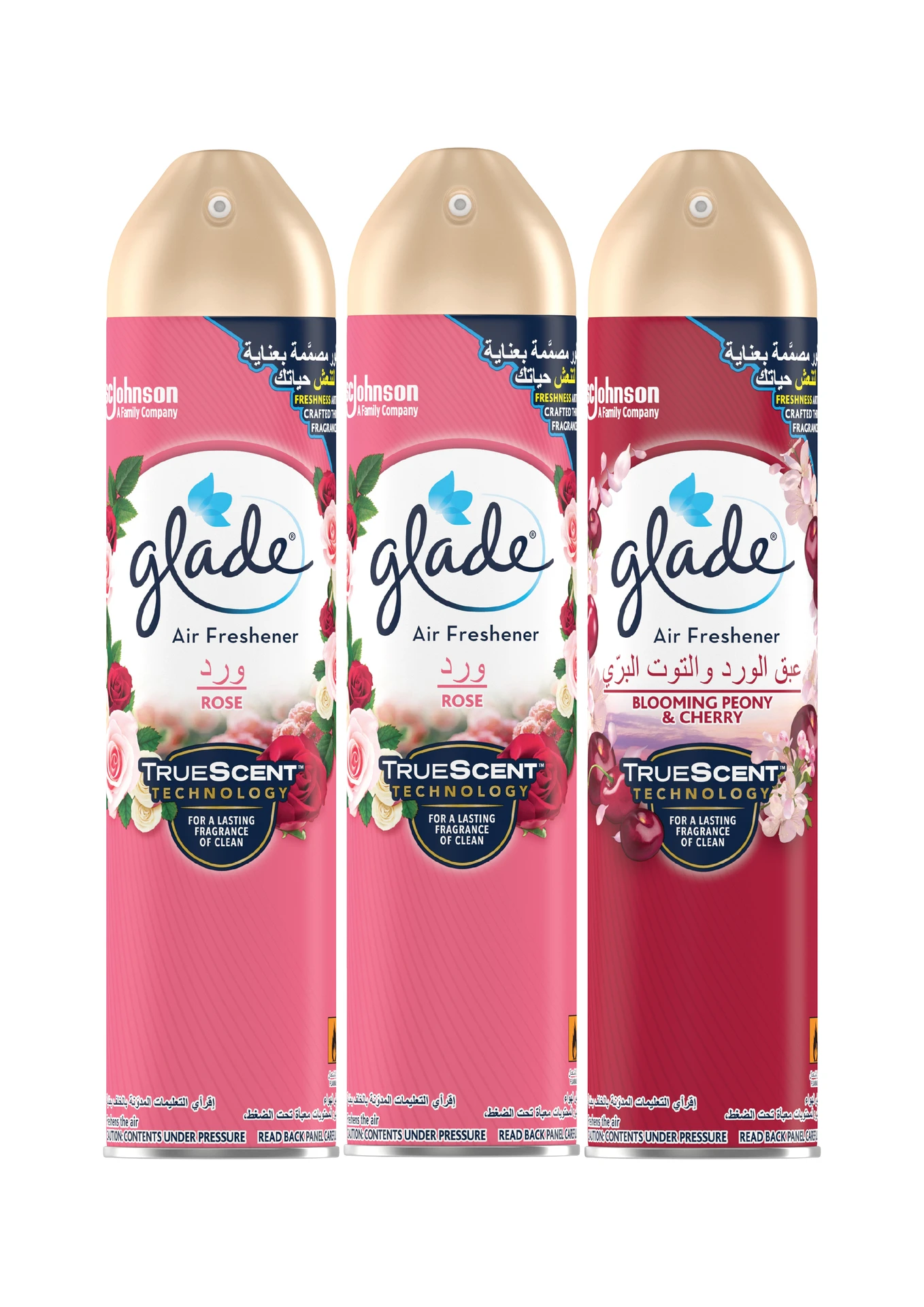 Glade Airfreshener Rose + Peony 300 ml 2+1 Free