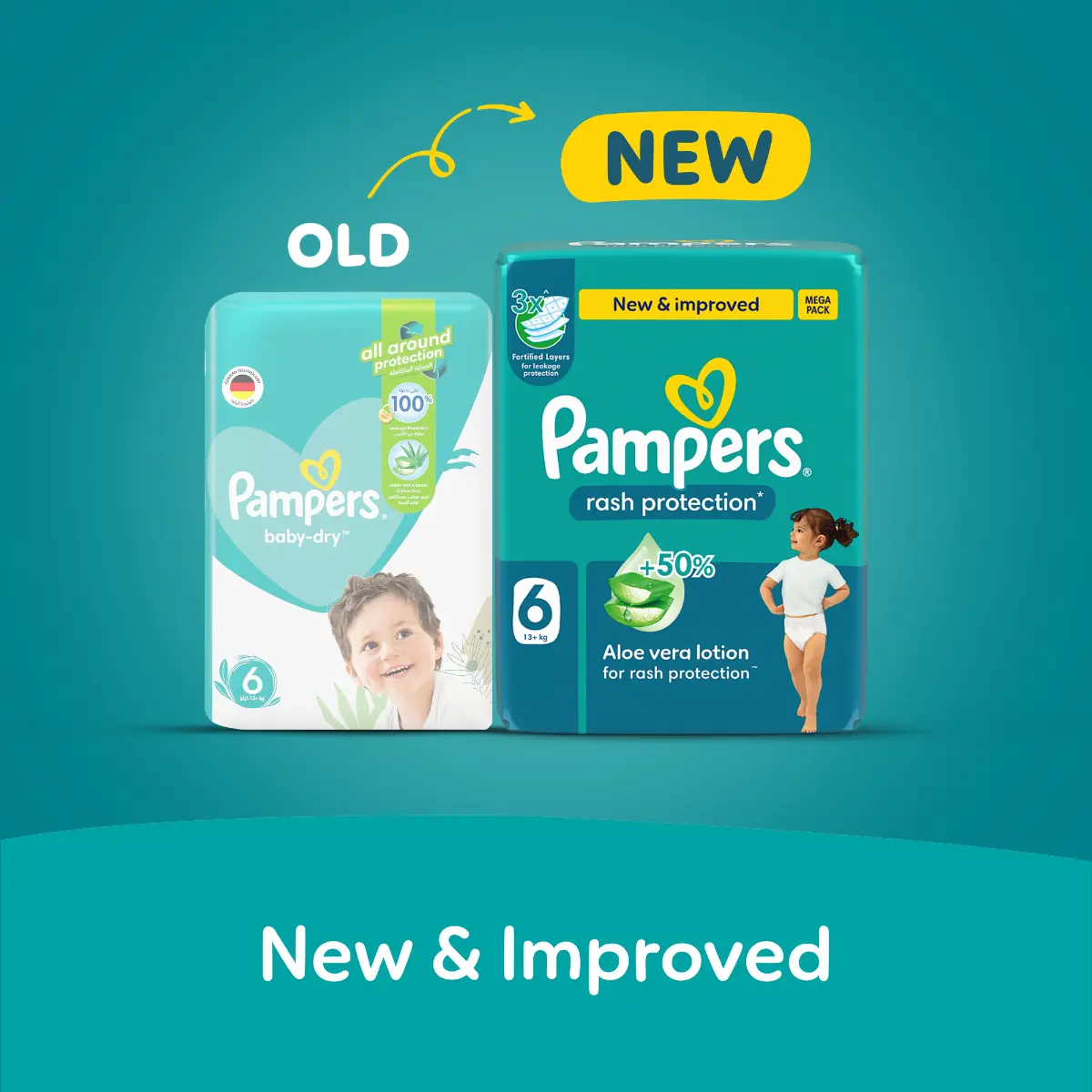 Pampers Diapers Rash Protection Taped Size 6 Aloe Vera Lotion  10 Diapers  - view 8