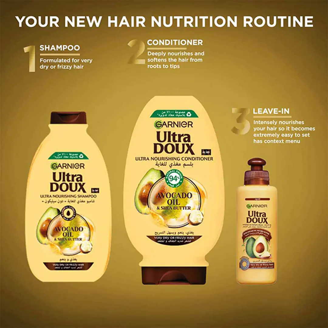 Garnier Ultra Doux Avocado Oil & Shea Butter Nourishing Conditioner 360 ml - view 4