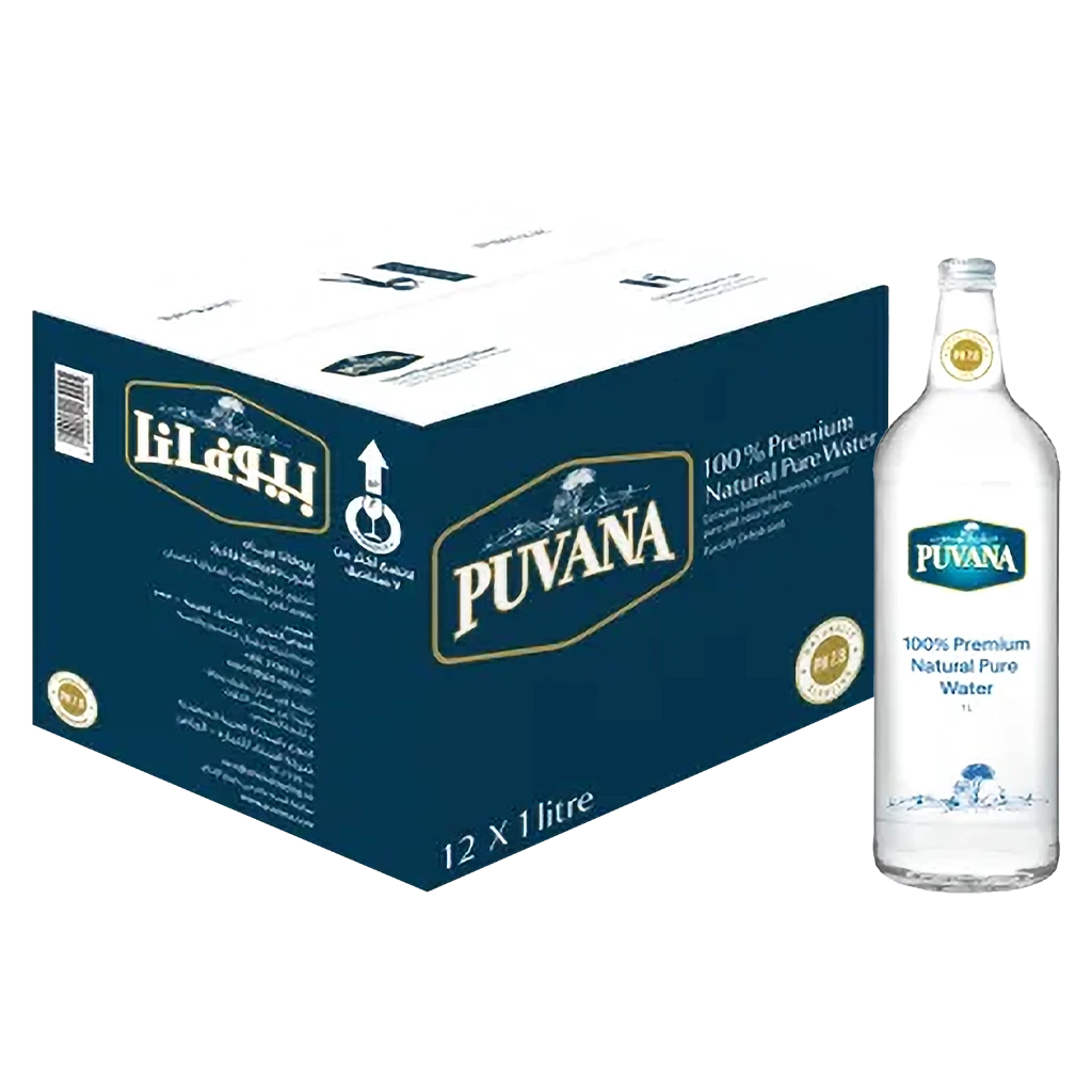 Puvana Natural drinking Water Glass 12 pcs 1 L