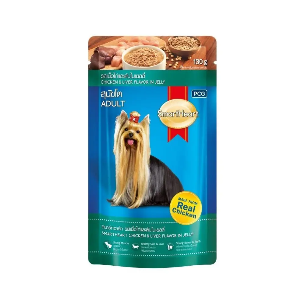 Smartheart Pouch Dog Food Chicken And Liver In Jelly 130 gm - view 1