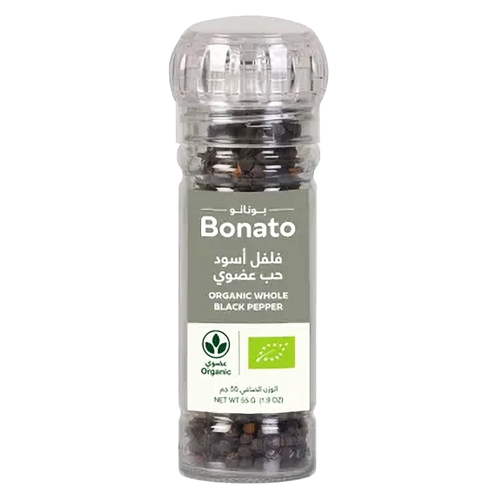 Bonato Organic Whole Black Pepper 55 gm