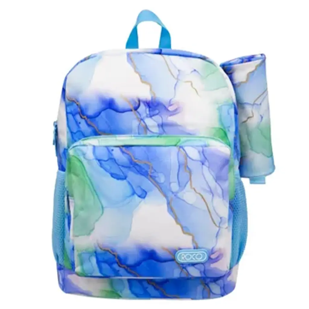 Roco Bag Backpack With Pencil Case 17 inch Marble Blue - view 1