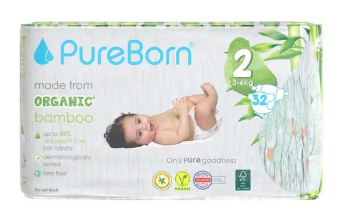 Pure Born Baby Diaper Single Size 2 32 Pieces - view 1