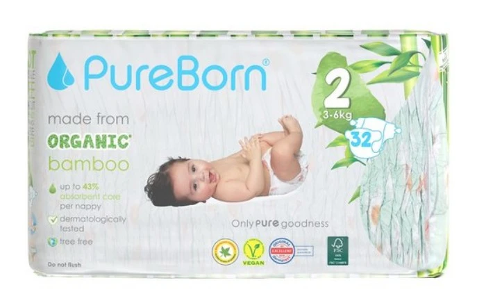 Pure Born Baby Diaper Single Size 2 32 Pieces